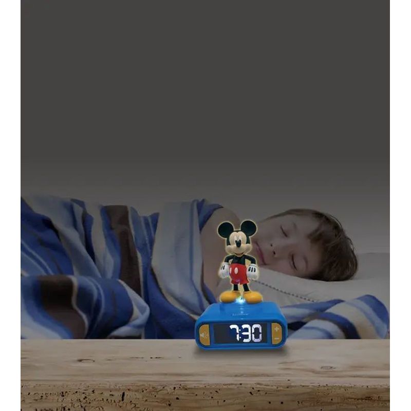 Παιδικό Ξυπνητήρι Mickey Mouse με 3D Φως Νυκτός & Ήχους Disney Lexibook RL800MCH