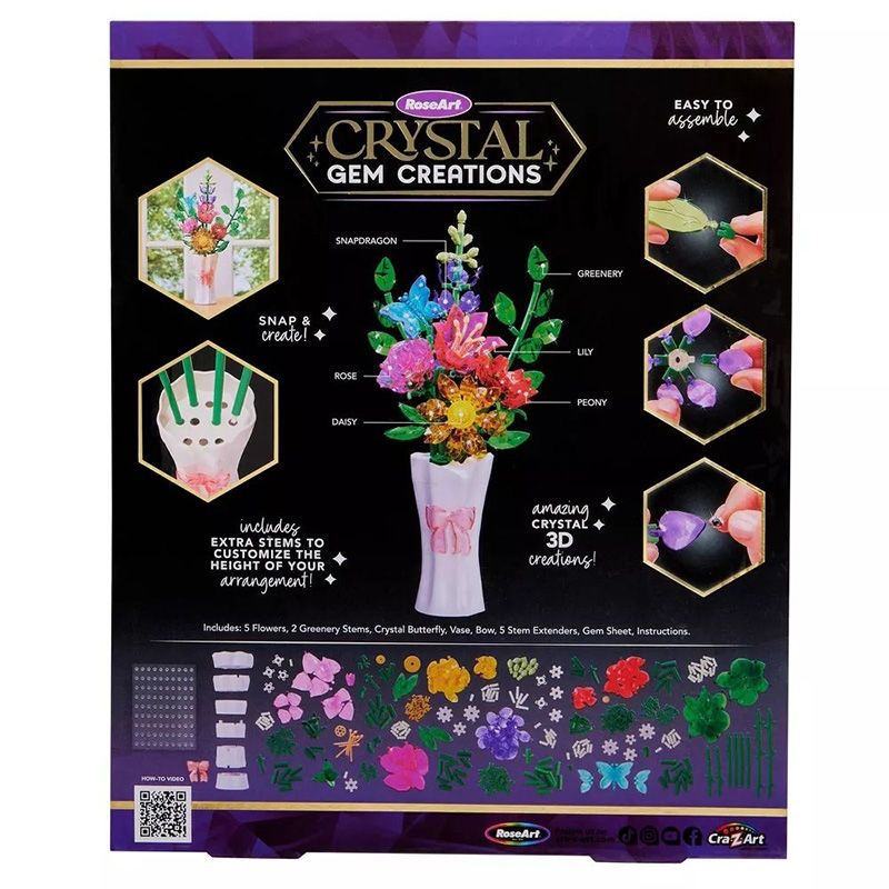 Crystal Gem Creations - Δημιουργικό Set Κρυστάλλινου Μπουκέτου με 7 Λουλούδια Lexibook CRSS57