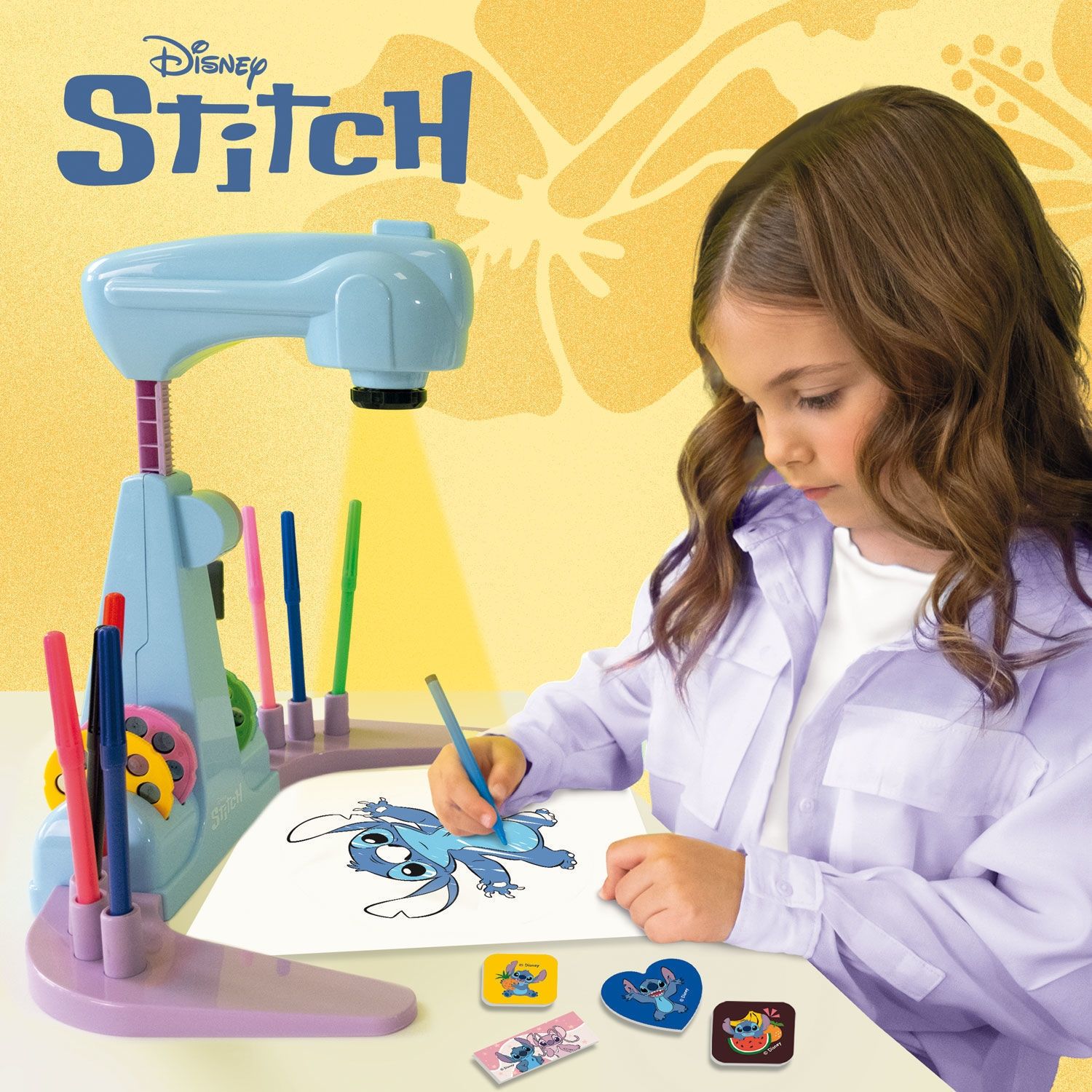 Stitch Σχολή Ζωγραφικής με Προτζέκτορα LED 32 Εικόνες Disney για Παιδιά 5+ Ετών Lisciani 113071