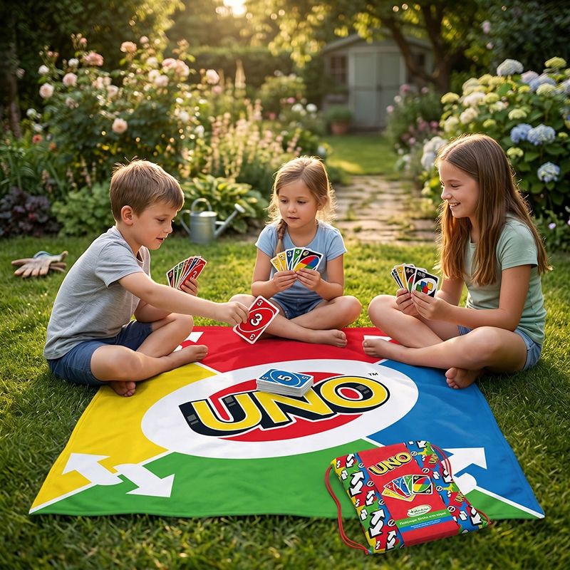 Πετσέτα Παραλίας UNO Towel Games – Επιτραπέζιο Παραλίας 100x100cm με 75 Κάρτες & Σακίδιο