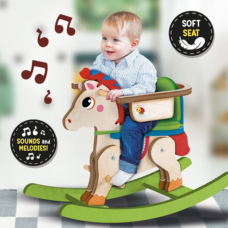 Ξύλινο Κουνιστό Αλογάκι Montessori "My Baby Pony" με Ήχους & Ασφάλεια (12–36 μηνών) Lisciani 107322