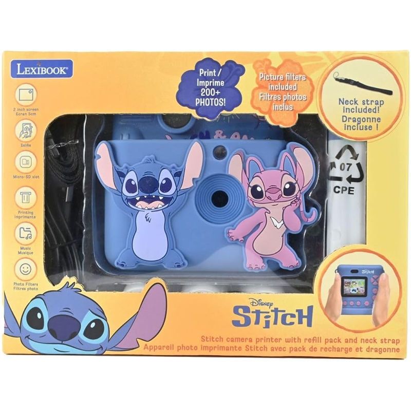 Lexibook Starcam Print Disney Stitch – Παιδική Κάμερα με Άμεση Εκτύπωση, 3D Θήκη Σιλικόνης & Σετ Δημιουργίας DJ130DZ