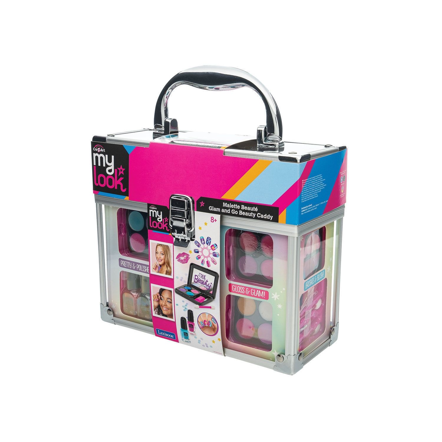 Glam and Go Beauty Caddy - Βαλιτσάκι Μακιγιάζ με Σκιές, Λιπ Gloss & Nail Art - 8+ Ετών Lexibook CRSS24