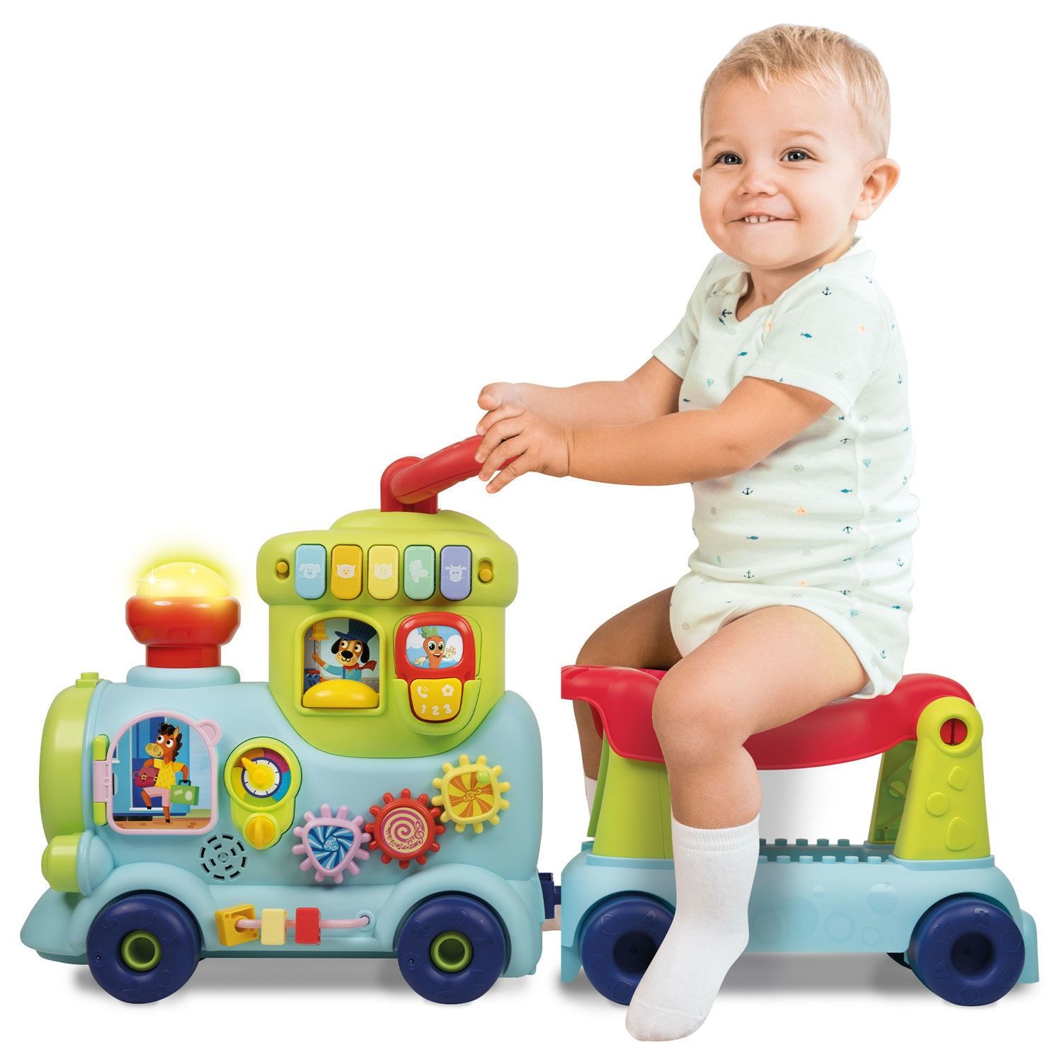 Carotina Baby Το Πρώτο Μου Τρενάκι 4 σε 1 Εκπαιδευτικό Παιχνίδι με Ήχους 12+ Μηνών Lisciani 113699
