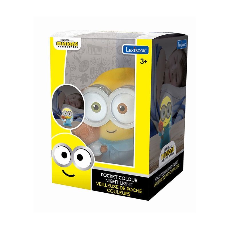 3D Φως Νυκτός Minions με Αλλαγή Χρωμάτων - LED Παιδικό Φωτάκι 13cm για Δωμάτιο- Lexibook NLJ01DES