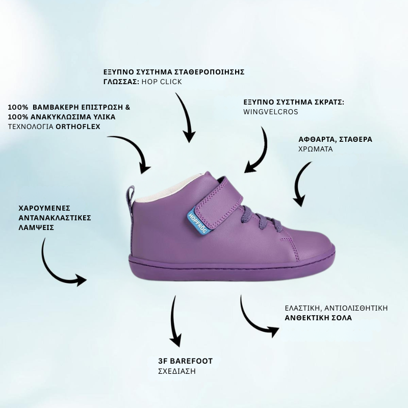 Παιδικά Παπούτσια Hightop - Μωβ (Μεγέθη 24-32)