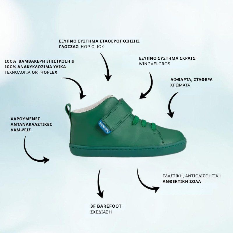 Παιδικά Παπούτσια Hightop - Πράσινα (Μεγέθη 24-32)