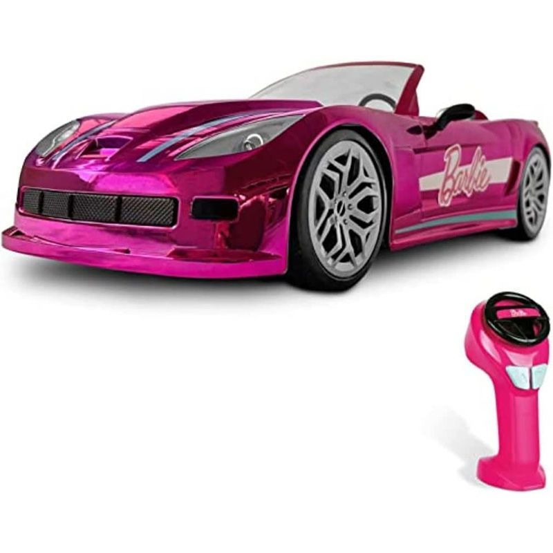 Barbie Τηλεκατευθυνόμενο Αυτοκίνητο RC Dream Car Pink - Διθέσιο Καμπριολέ 40cm με Χειριστήριο 2.4GHz Mondo Motors M63619